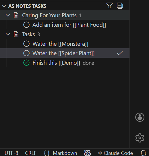 AS Notes task management
