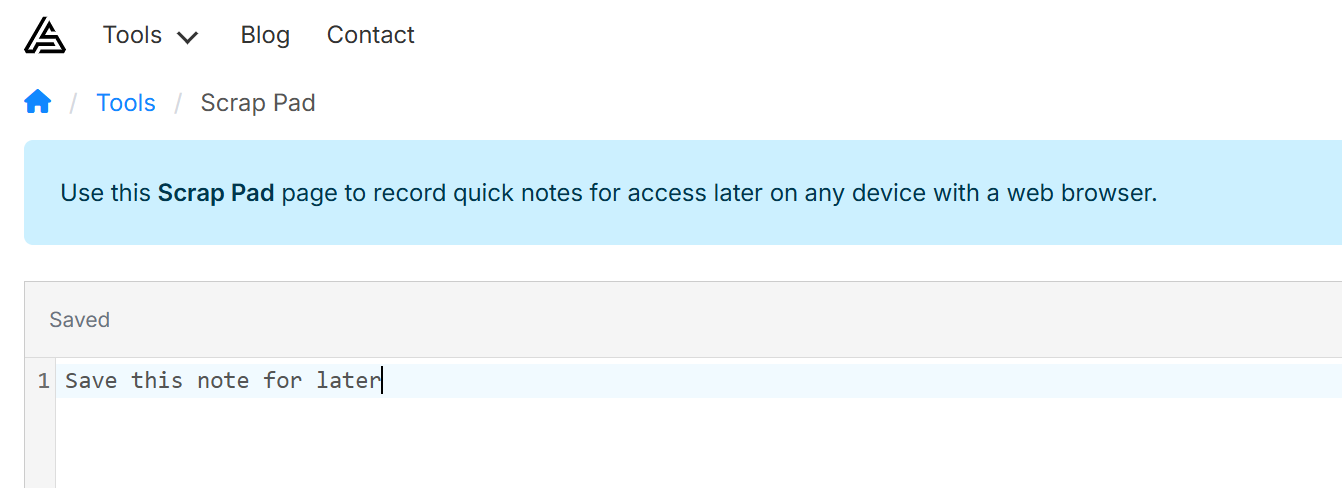 Software Developer Scrap Pad Tool